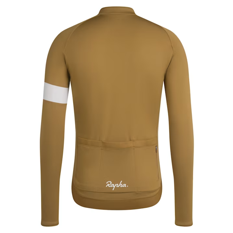 Rapha Long Sleeve Core Jersey in Faded Gold Size Small-1